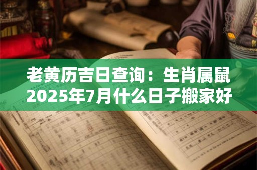 老黄历吉日查询:生肖属鼠2025年7月什么日子搬家好 老黄历吉日查询:生肖属鼠2025年7月什么日子搬家好