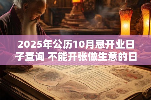 2025年公历10月忌开业日子查询 不能开张做生意的日子