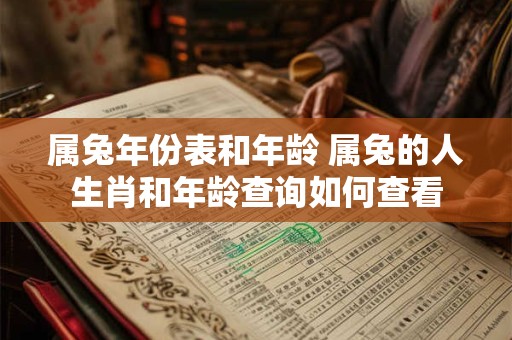 属兔年份表和年龄 属兔的人生肖和年龄查询如何查看