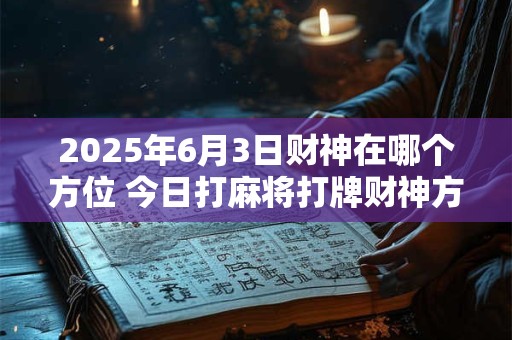 2025年6月3日财神在哪个方位 今日打麻将打牌财神方位