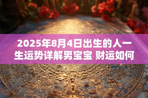 2025年8月4日出生的人一生运势详解男宝宝 财运如何