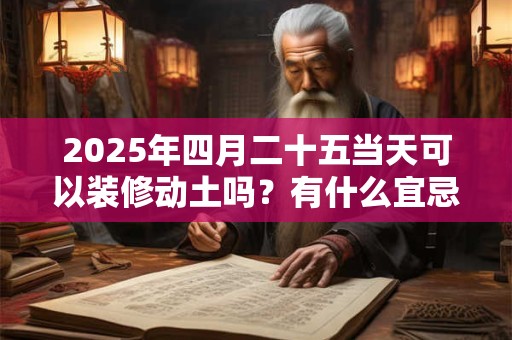 2025年四月二十五当天可以装修动土吗?有什么宜忌? 2025年四月二十五当天可以装修动土吗?有什么宜忌?