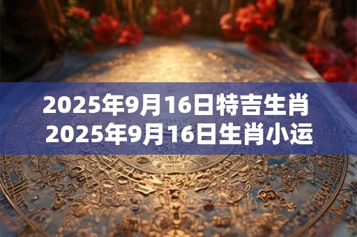 2026年9月16日特吉生肖 2026年9月16日生肖小运播报