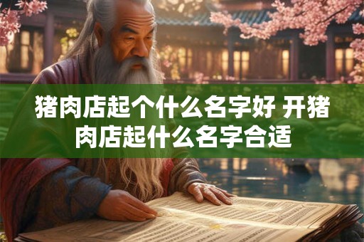 猪肉店起个什么名字好 开猪肉店起什么名字合适