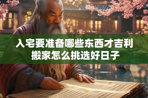 入宅要准备哪些东西才吉利 搬家怎么挑选好日子