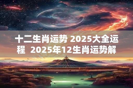 十二生肖运势 2025大全运程  2025年12生肖运势解析查询完整版