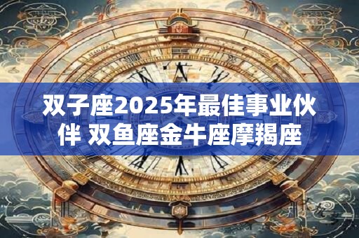 双子座2025年最佳事业伙伴 双鱼座金牛座摩羯座