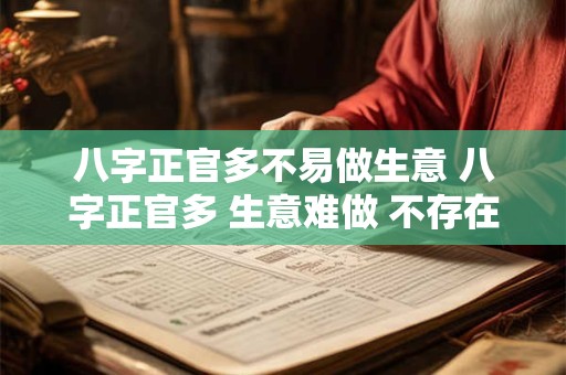八字正官多不易做生意 八字正官多 生意难做 不存在的！