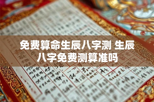 免费算命生辰八字测 生辰八字免费测算准吗