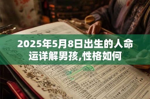 2025年5月8日出生的人命运详解男孩,性格如何