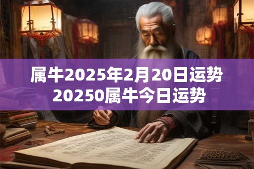 属牛2025年2月20日运势 20250属牛今日运势