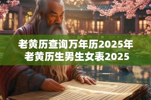 老黄历查询万年历2025年 老黄历生男生女表2025