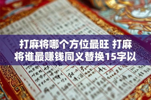 打麻将哪个方位最旺 打麻将谁最赚钱同义替换15字以内