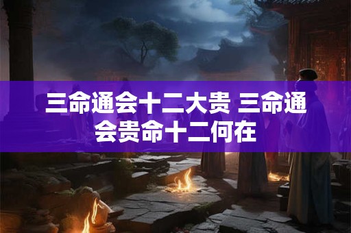 三命通会十二大贵 三命通会贵命十二何在