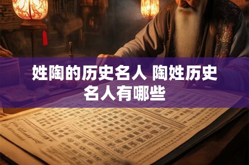 姓陶的历史名人 陶姓历史名人有哪些