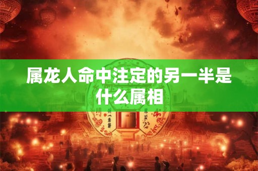 属龙人命中注定的另一半是什么属相