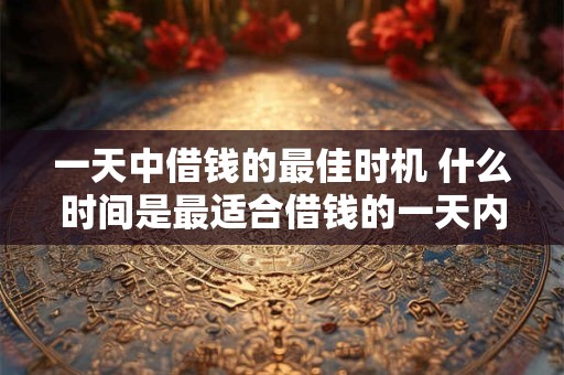 一天中借钱的最佳时机 什么时间是最适合借钱的一天内的时机