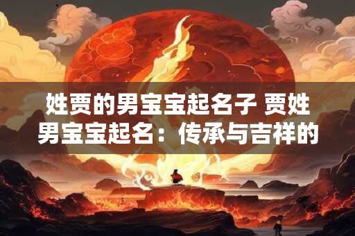 姓贾的男宝宝起名子 贾姓男宝宝起名：传承与吉祥的完美融合