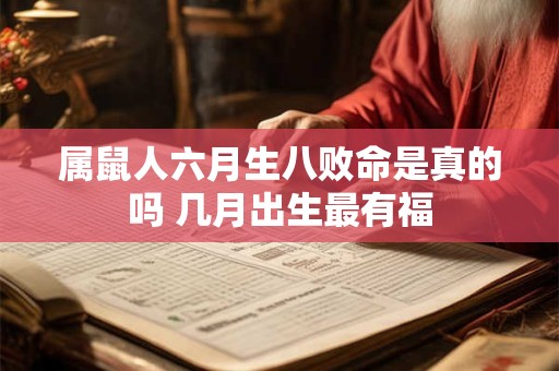属鼠人六月生八败命是真的吗 几月出生最有福