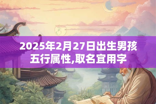 2025年2月27日出生男孩五行属性,取名宜用字