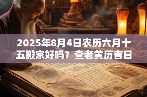 2025年8月4日农历六月十五搬家好吗？查老黄历吉日吉时