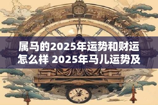 属马的2025年运势和财运怎么样 2025年马儿运势及财运如何