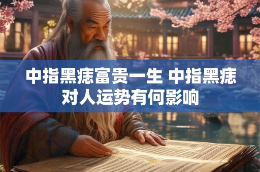 中指黑痣富贵一生 中指黑痣对人运势有何影响