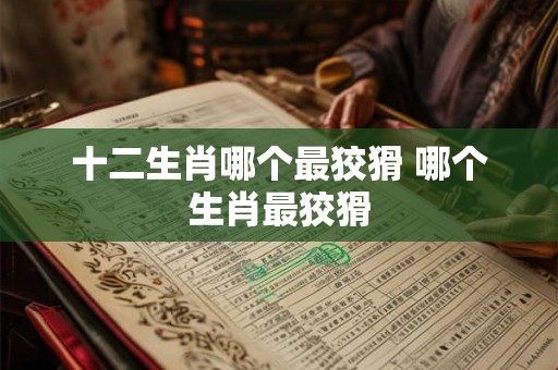 十二生肖哪个最狡猾 哪个生肖最狡猾