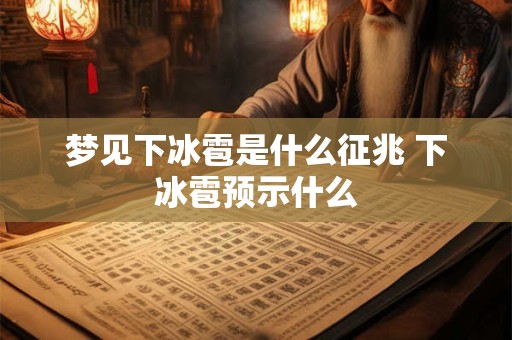 梦见下冰雹是什么征兆 下冰雹预示什么