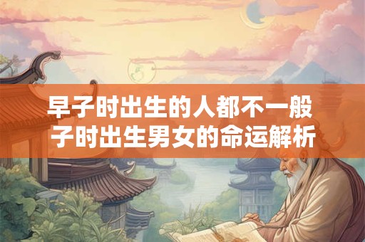 早子时出生的人都不一般 子时出生男女的命运解析
