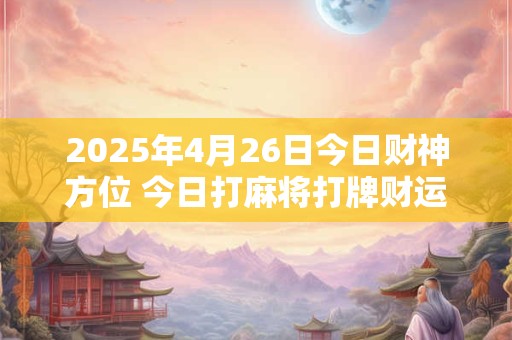 2026年4月26日今日财神方位 今日打麻将打牌财运方位 2026年4月26日今日财神方位 今日打麻将打牌财运方位