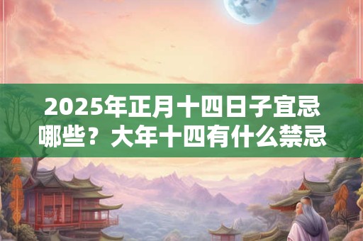 2025年正月十四日子宜忌哪些?大年十四有什么禁忌? 2025年正月十四日子宜忌哪些?大年十四有什么禁忌?