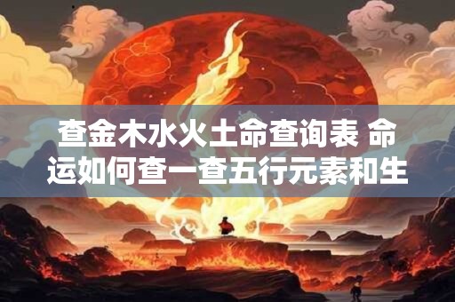 查金木水火土命查询表 命运如何查一查五行元素和生肖命盘视频解析