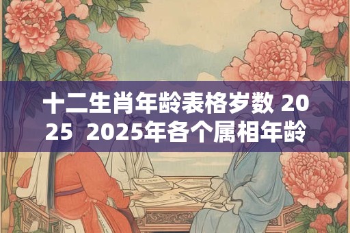 十二生肖年龄表格岁数 2025  2025年各个属相年龄