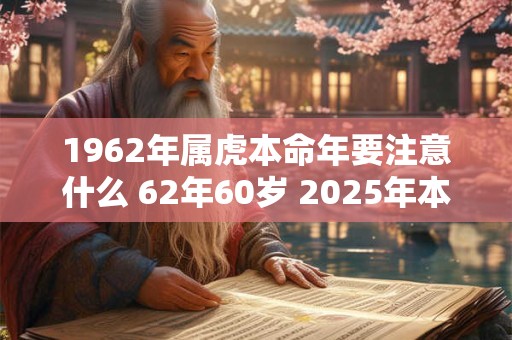 1962年属虎本命年要注意什么 62年60岁 2025年本命年佩戴什么好