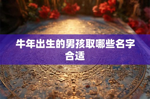 牛年出生的男孩取哪些名字合适