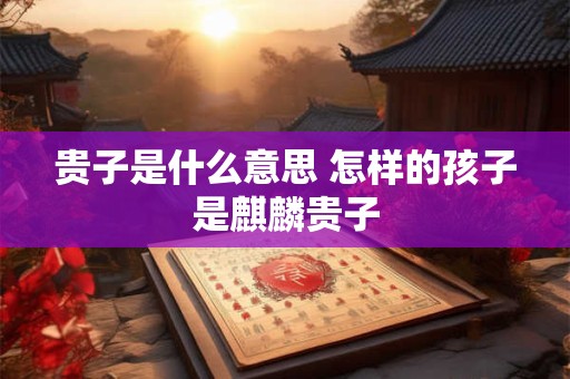 贵子是什么意思 怎样的孩子是麒麟贵子