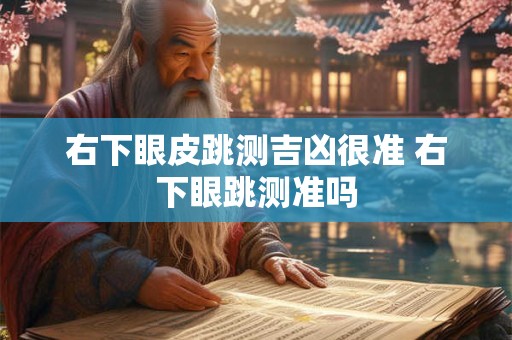 右下眼皮跳测吉凶很准 右下眼跳测准吗