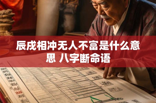 辰戌相冲无人不富是什么意思 八字断命语