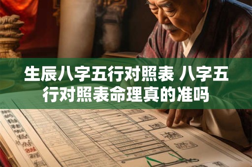 生辰八字五行对照表 八字五行对照表命理真的准吗