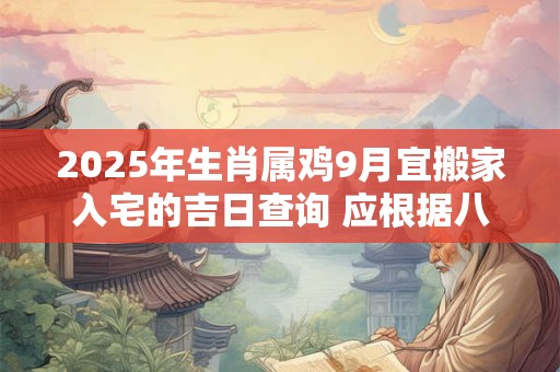 2025年生肖属鸡9月宜搬家入宅的吉日查询 应根据八字查询