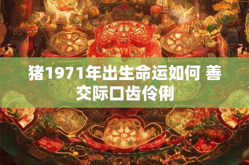 猪1971年出生命运如何 善交际口齿伶俐
