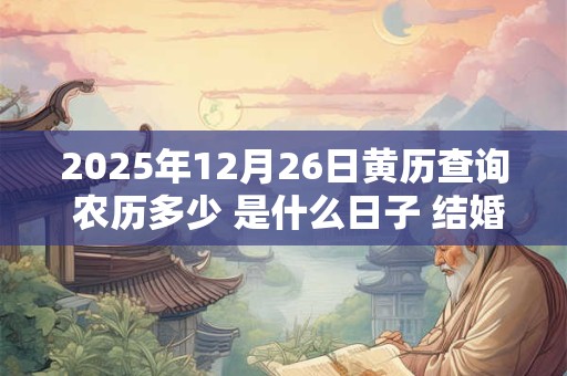 2025年12月26日黄历查询 农历多少 是什么日子 结婚吉时