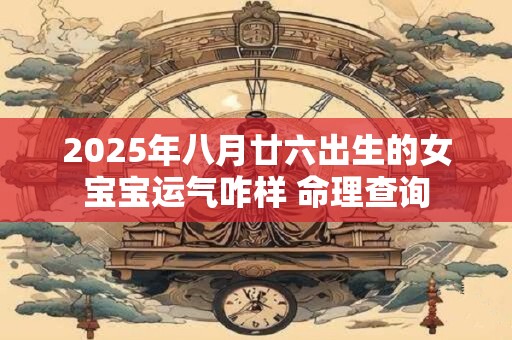 2025年八月廿六出生的女宝宝运气咋样 命理查询