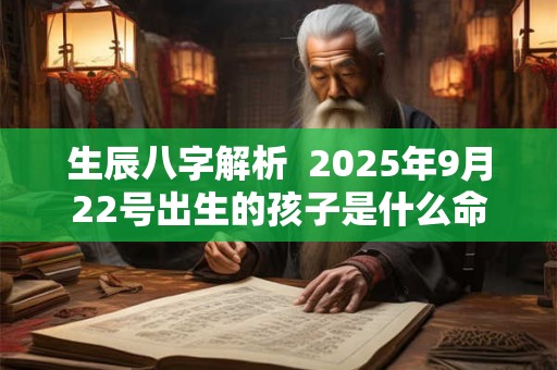 生辰八字解析  2025年9月22号出生的孩子是什么命