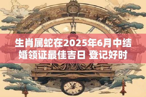 生肖属蛇在2025年6月中结婚领证最佳吉日 登记好时机