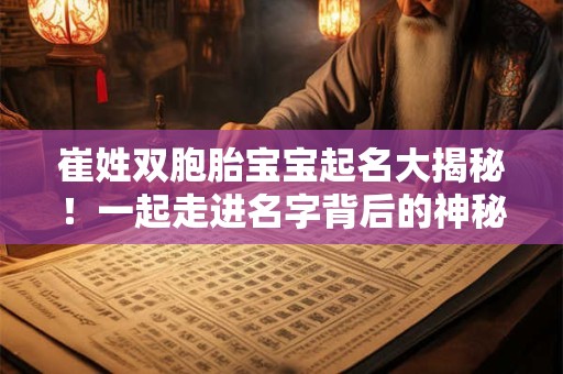 崔姓双胞胎宝宝起名大揭秘！一起走进名字背后的神秘世界！