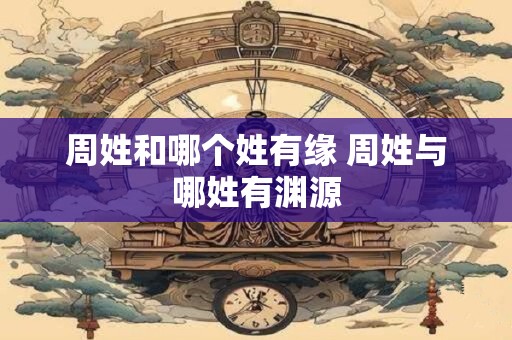 周姓和哪个姓有缘 周姓与哪姓有渊源
