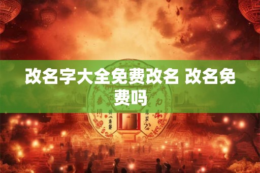 改名字大全免费改名 改名免费吗
