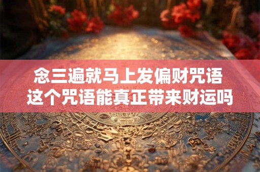 念三遍就马上发偏财咒语 这个咒语能真正带来财运吗
